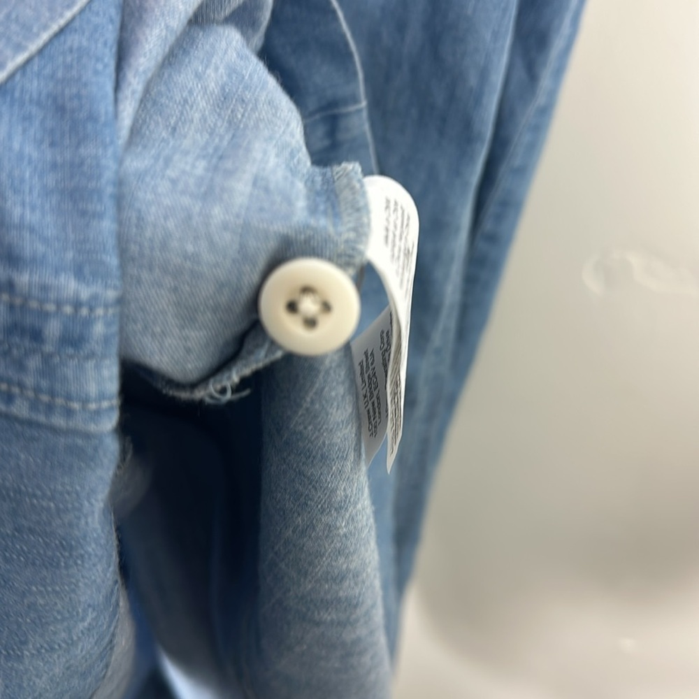 Madewell Blue Chambray Button Up Flutter Sleeve M… - image 7